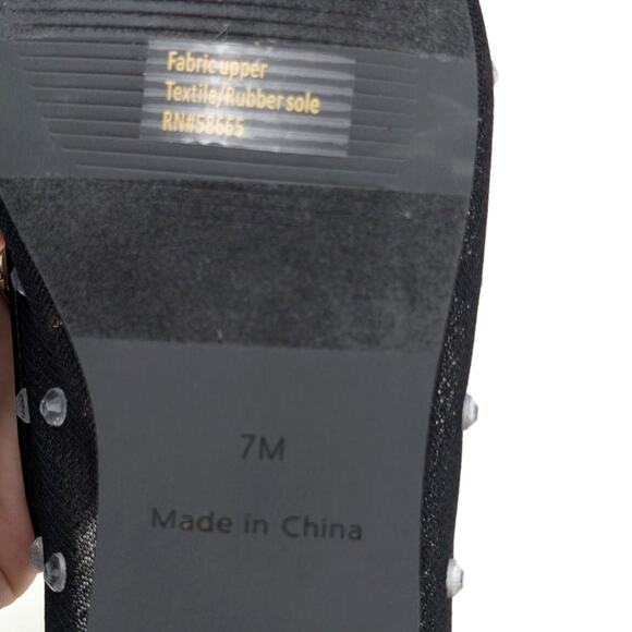 Open Edit Lennox Rhinestone Modern Mesh Flat Women's Black Size US7M EU38 - Picture 10 of 12